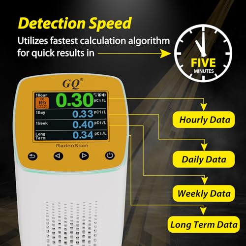 GQ Radon Detector New V2.0 Radonscan Home Radon Monitor Alpha Radiative Gas Radiation USA Product Large Color Display Short and Long Term continuously Monitor Accurate Fast Sensitive Data Saving by GQ - Image 3