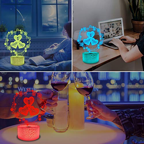 CooPark love heart 3d lampada led USB night light