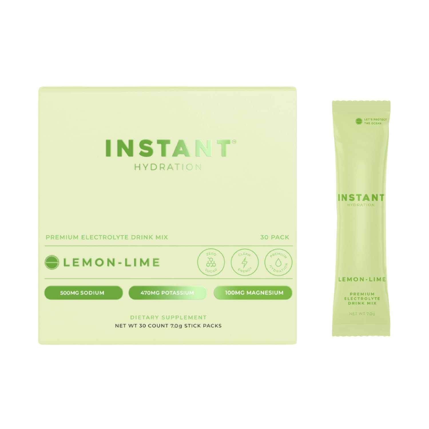 Electrolytes Powder Packets - Lemon Lime Drink Mix - Zero Sugar - Keto, Vegan, Gluten-Free, Non-GMO - Boost Recovery, Brain Health, Muscle & Tissue Support- 30 Sticks