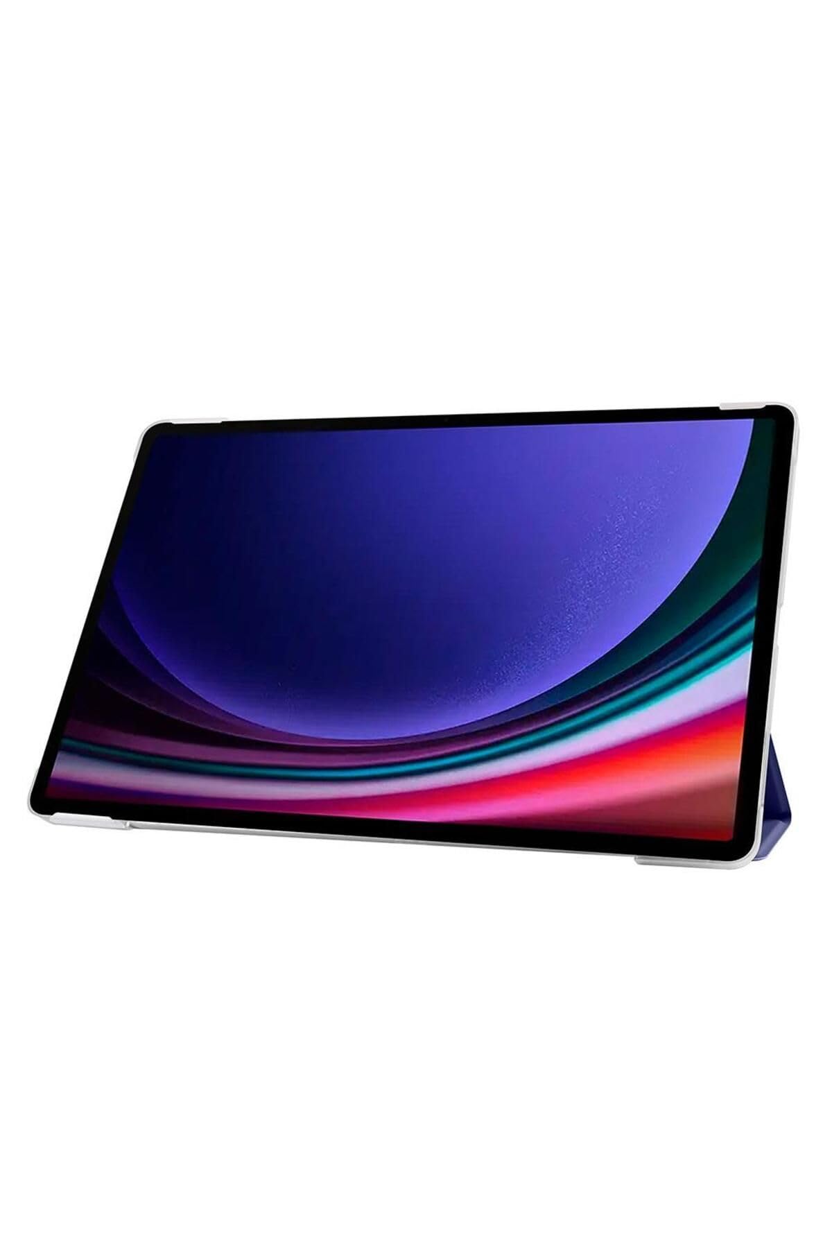 CONSTRAIN - Samsung Galaxy Tab S9 Fe Plus 12.4 ile Uyumlu Kılıf Standlı Katlanabilir Uyku Modlu Akıllı Kapak Case - Lacivert