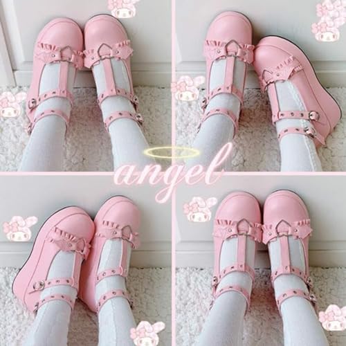 WUIWUIYU Womens Mary Jane Platform Shoes Cute Ankle Strap Heels Pumps Gothic Lolita Party Cosplay Dress Shoes4