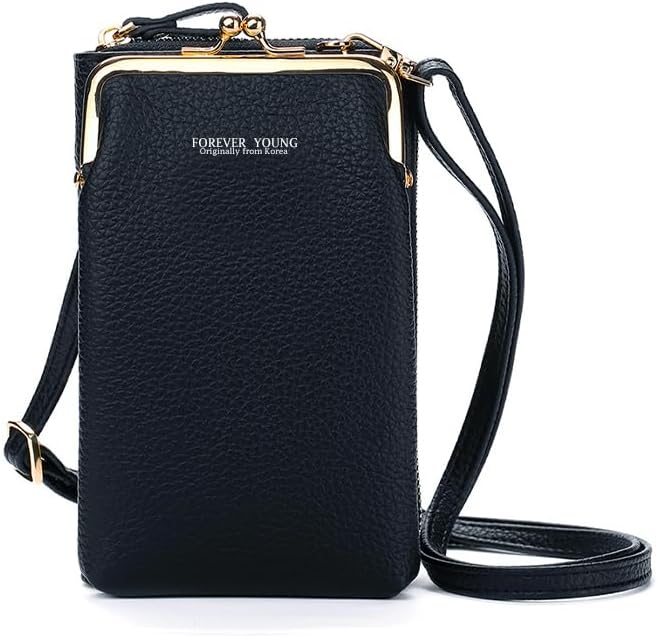 Women Crossbody Phone Bag Ladies Wallet Small Soft PU Leather Cell Phone Purse Mini Shoulder Bag