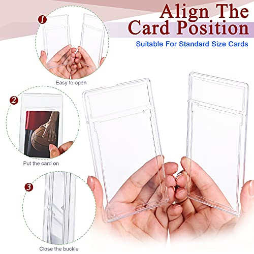 Gersoniel Trading Cards Protector Case Acrylic Clear Baseball Card Holders with Label Position Hard Sleeves Small Sturdy Storage Box for Standard Collector Sport Game Grade(24 Pieces) - Thumbnail 5