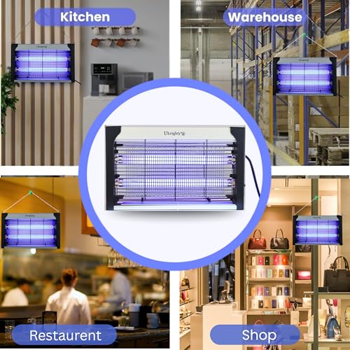 Image of Ubrighty Insect Killer Machine-with 2 Extra Blue UV Tubes Electric Fly Catcher Machine Makhi Flies Killer Trapper-Bug Zapper for Home Kitchen House Bedroom Mosquito lamp Indoor Restaurants (W20)