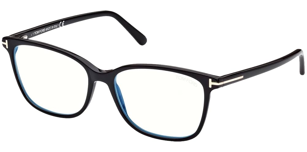 TOMページ Tom Ford Eyeglasses FT 5842 -B 001 Shiny Black,t Logo/Blue