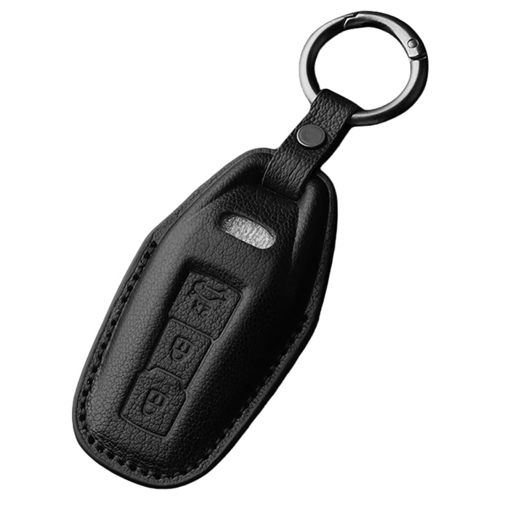 ontto Etui na kluczyki samochodowe pasuje do Audi A5, B10, A5L, S5, S6, Q6, A6, C9, Q5, Q6L, SQ5, Avant Sportback Etron E-Hybrid 2025, 2026, skórzane etui ochronne, brelok do kluczy, czarny, 3 Tasten