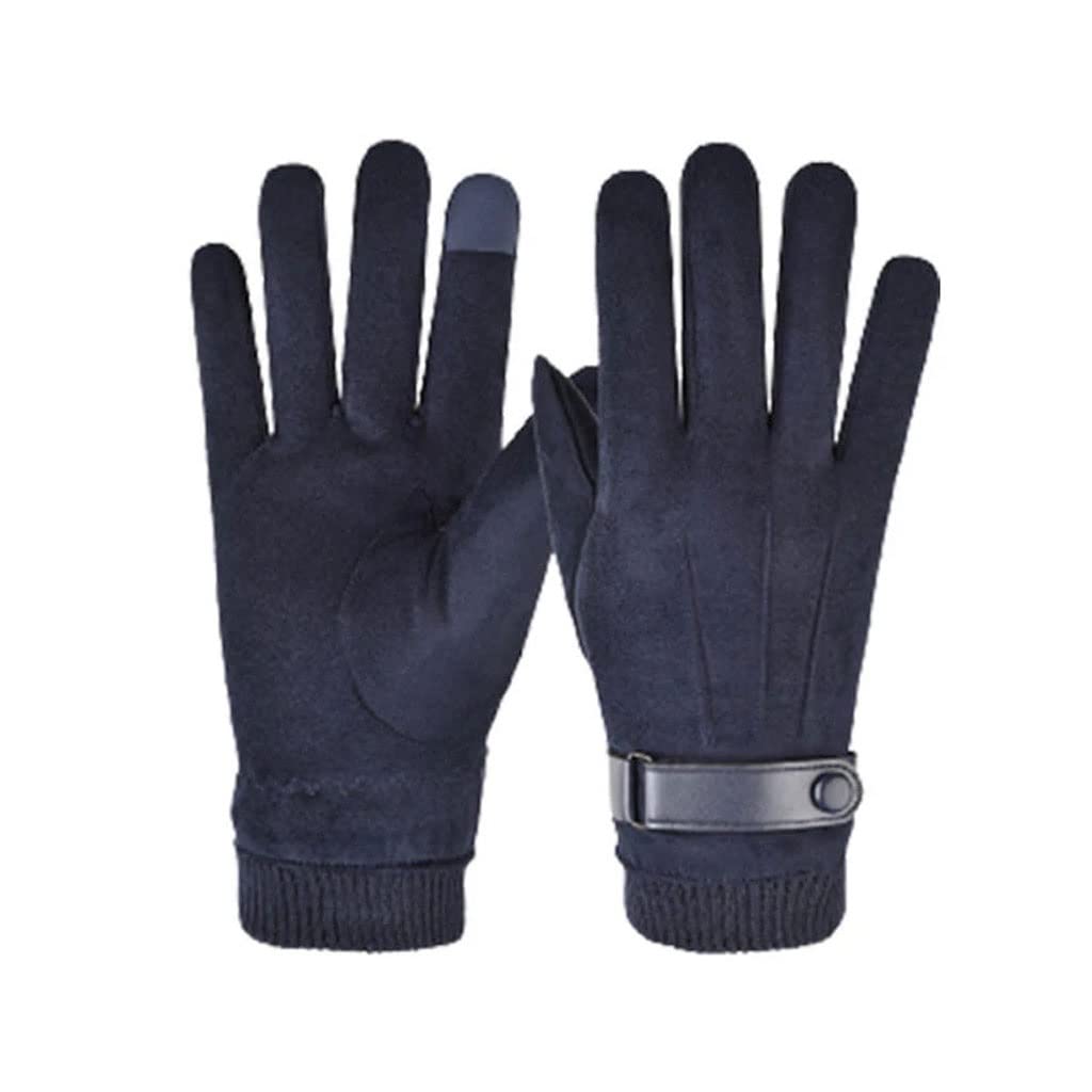 Guantes de invierno con forro polar para hombre y mujer, manoplas cálidas para pantalla táctil, guantes de conducción, guantes térmicos de cuero