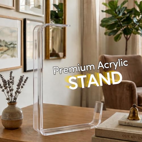 Image of Personalized Acrylic Photo Frame with Curved Stand - 5mm Museum-Grade Transparent Liquid Glass Acrylic - Custom 3D Floating Picture Frame for Wedding, Anniversary, and Luxury Home Decor