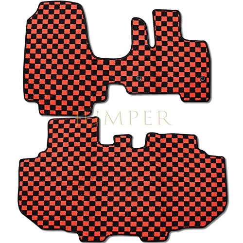 NBOX NBOXカスタム フロアマット JF3/4 フロントベンチシート用 NBOX NBOXカスタム内装パーツ NBOX NBOXカスタム マット (レッドチェック)