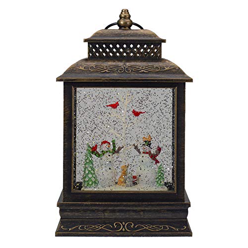 12" Musical Lighted Snowmen Christmas Snow Globe Lantern #TOP28