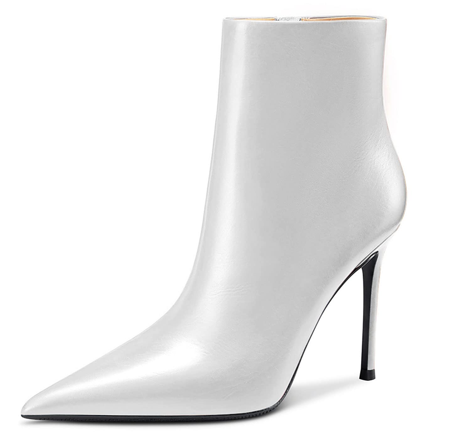 Aachcol Donna Stivaletti Spillo Alto High Tacco Heel a Punta Cerniera Matte 10 CM