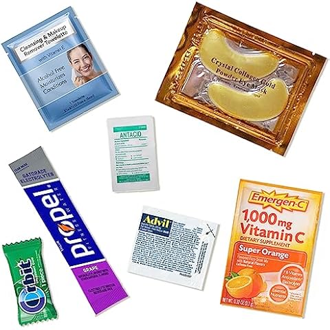 Real Vitamins 10 Pack Bulk Hangover Kit Supplies For Bachelorette Parties, Weddings, Events with 7 Pcs per Kit - Bachelorette Party Supplies (70 Pcs) Cover