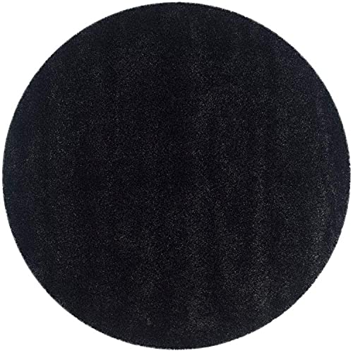 Image of CD Carpet Anti Slip Shaggy Fluffy Fur Rugs and Carpet for Living Room Bedroom Kids Room Plain Circle Carpets for Home with 2 Inch Thickness (Color Black Size 6x6 Feet Round)