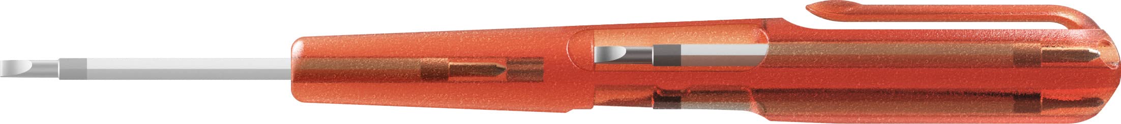 PB Swiss Tools Mały śrubokręt kieszonkowy PB 169.V02 CN | 100% szwajcarski | z wąskim uchwytem i 3 odwracalnymi ostrzami do śrub szczelinowych, pentalobe i krzyżakowych