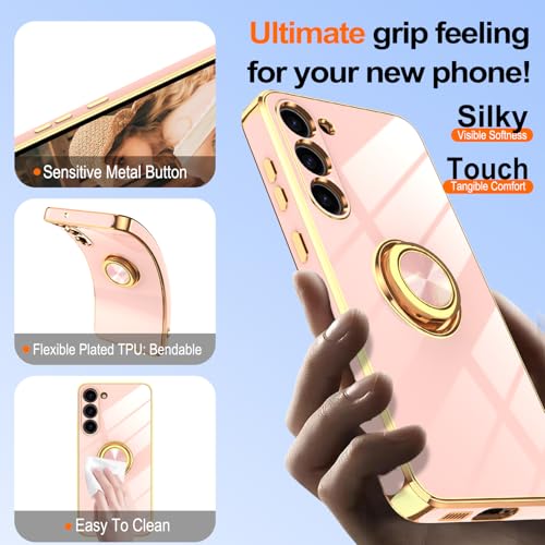Coque Samsung S23 Plus rose bague rotative idée cadeau idéal