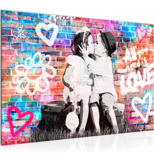 Tableau mural modernisez une salle avec l'art urbain First Kiss