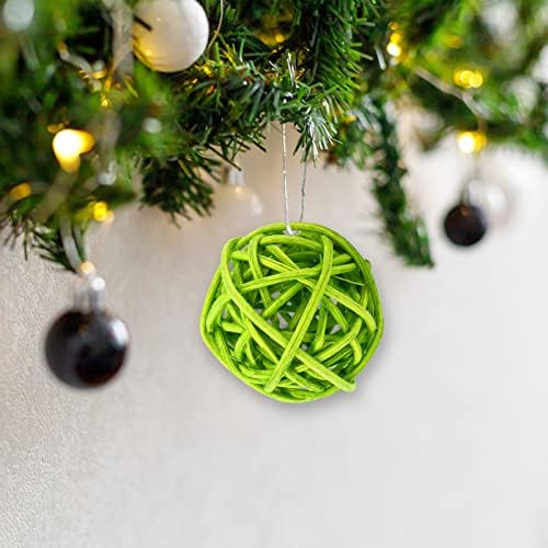 Wicker Rattan Decorative Balls, Orbs Vase Fillers Green Decorative Wicker Balls Ornaments for Craft, Party, Wedding Decoration, Aromatherapy Accessories