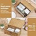Rattan Storage Basket Makeup Organizer Multipurpose Container with Lid 23x13x8cm(S)