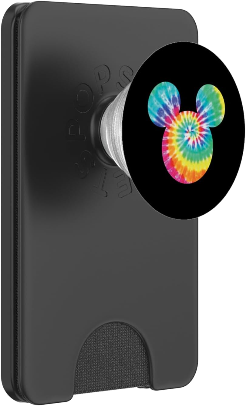 Disney Mickey Mouse Icon Rainbow Tie-Dye PopSockets PopWallet for MagSafe