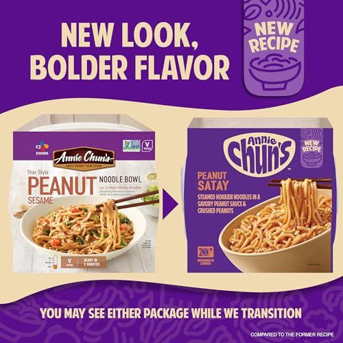 Annie Chun's Noodle Bowl, Thai-Style Peanut Sesame, Vegan, Non-GMO, 8.7-oz (Pack of 6)