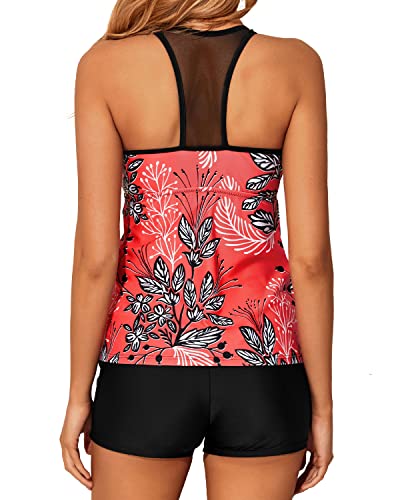 Holipick Two Piece Tankini Bathing Suits for Women Swim Tankini Top with Shorts Athletic Tummy Control Swimsuits2