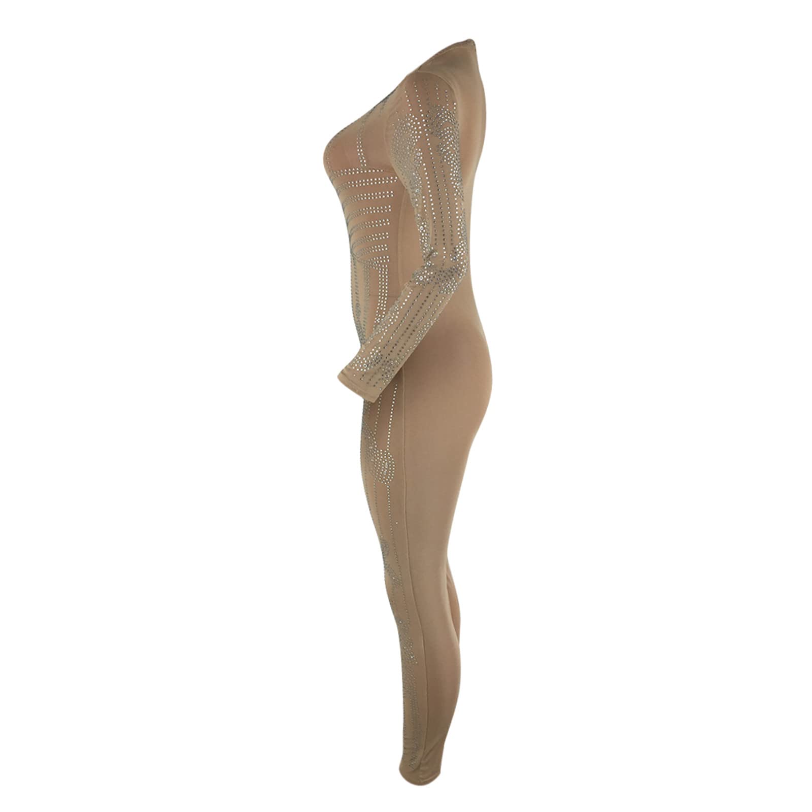 Conjunto de body de una pieza para mujer, ceñido, con lentejuelas, adornado con lentejuelas, mono sexy para el tiempo libre, chándal para entrenamiento, traje de cuerpo entero, bodycon para