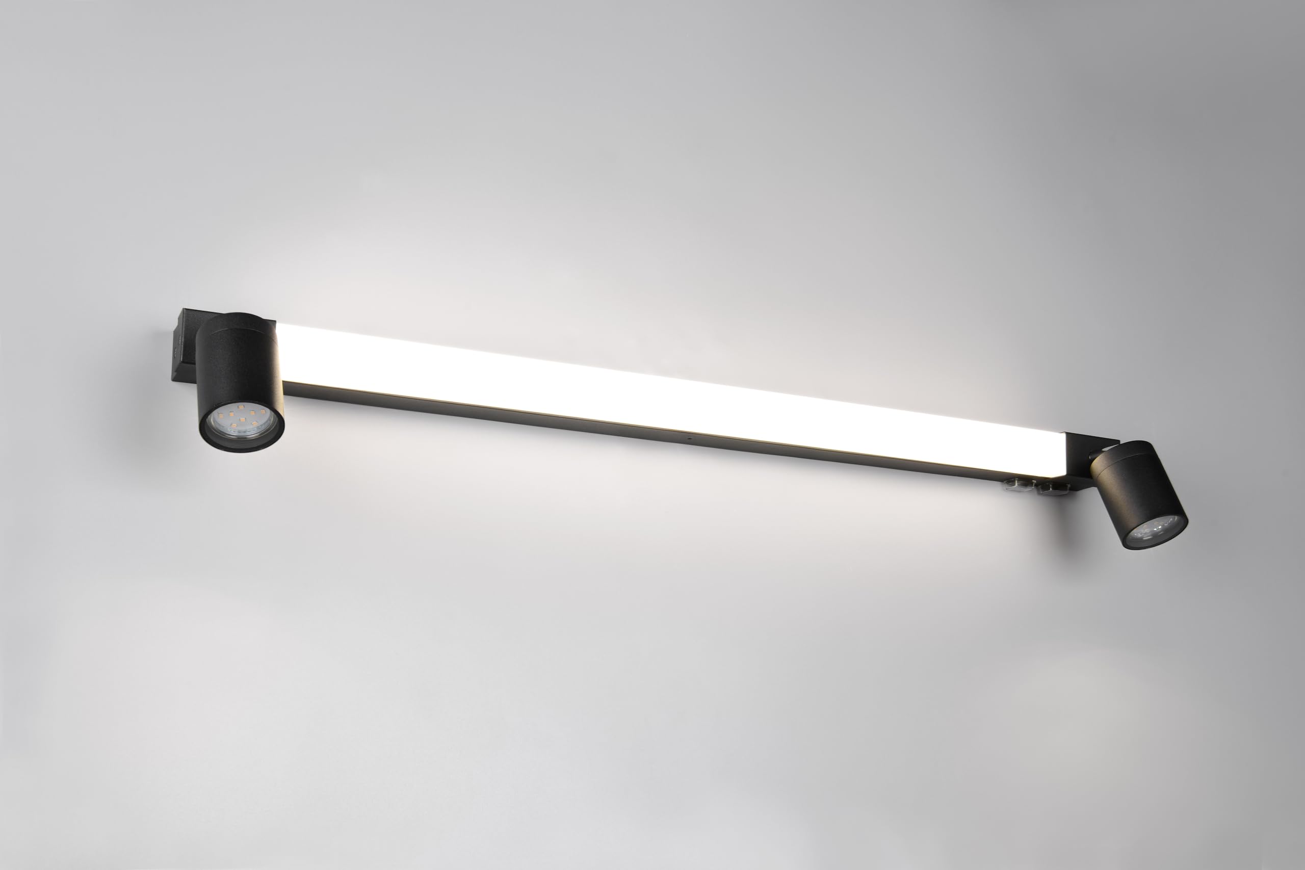 Trio Leuchten LED Badezimmer Wandleuchte Enrico 281479332, Metall Schwarz matt, 9 Watt LED, exkl. 2x GU10, Lichtfarbe einstellbar