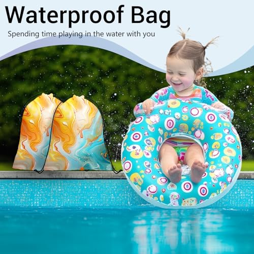Image of Orange Green Marble Grip Bag for Gymnasts Marbling Lightweight Drawstring Gymnastics Grip Bag