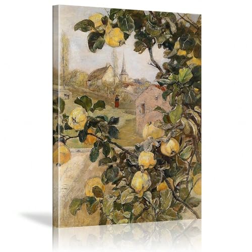 Peinture rustique sur toile pour s'évader dans une campagne vintage paisible