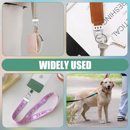 50 Stück Schlüsselband Rohlinge, 32mm Schlüsselanhänger Hardware Set, Klemmverschluss mit Schlüsselring und 1 Falzzange, Schlüsselband Rohlinge für DIY Lanyards, Armbänder, Silber