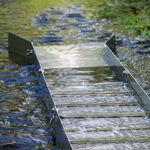 Bewinner Faltbar Goldwaschrinne aus Aluminiumlegierung, Tragbare Goldwaschrinne für den Goldabbau, Goldwaschpfanne für den Goldabbau in Flüssen, Bächen, Goldwaschen und Schürfen, Silber
