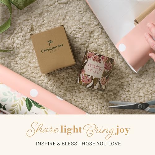 Image of Christian Art Gifts Praying for You Scented Candle: Soy Wax, Bible Verse