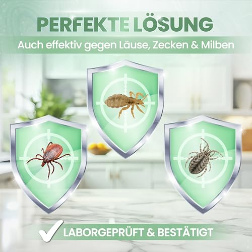 KRAFTKÖNIG Flohspray für Wohnung und Möbel 500 ml – Hochwirksames Umgebungsspray für Hunde & Katzen – sofort einsatzbereit mit Langzeitschutz gegen Flöhe, Made in Germany