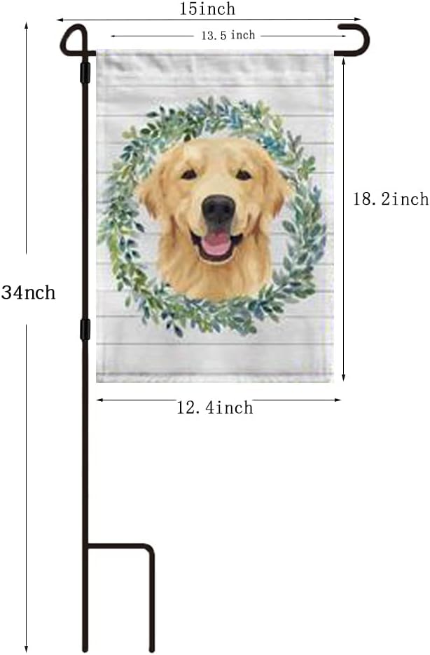 Garden Flag Stand Holder 10 Pack Garden Flag Pole13.5" for Width 12 x 18 Inches Flags with Anti-Wind Clip for Outdoor Garden Yard Lawn