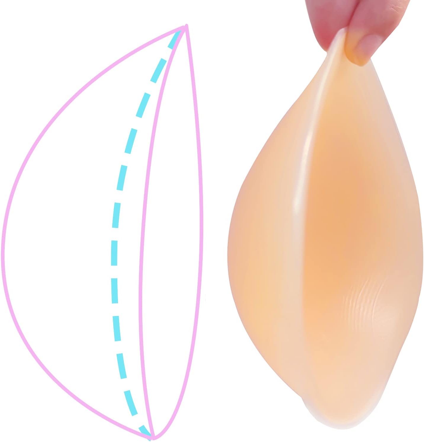 Concave Adhesive Breast Prosthesis - Silicone Breast Forms Lightweight Mastectomy Inserts