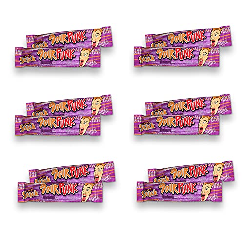 Image of Sour Punk Candy Sticks, Blueberry Flavor - Pack Of 12 (40G Each), Sweet And Sour Chewy Candies || Party Treats Pack || Share With Freinds And Family, 480 Gram