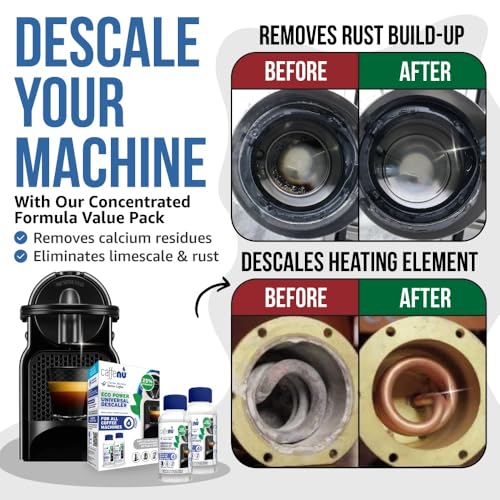 Universal Coffee Machine Descaling Solution. Coffee Machine Descaler Liquid 4 Uses. Descaler Kit. Part of your Barista Accessories Set. Compatible with Nespresso, Phillips, Lavazza, Verismo and More! - Thumbnail 6