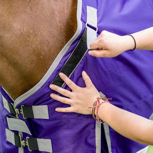 Image of TuffRider Comfy-Fit Medium Weight Turnout Blanket - 1200D, 200 GSM- Purple- 78