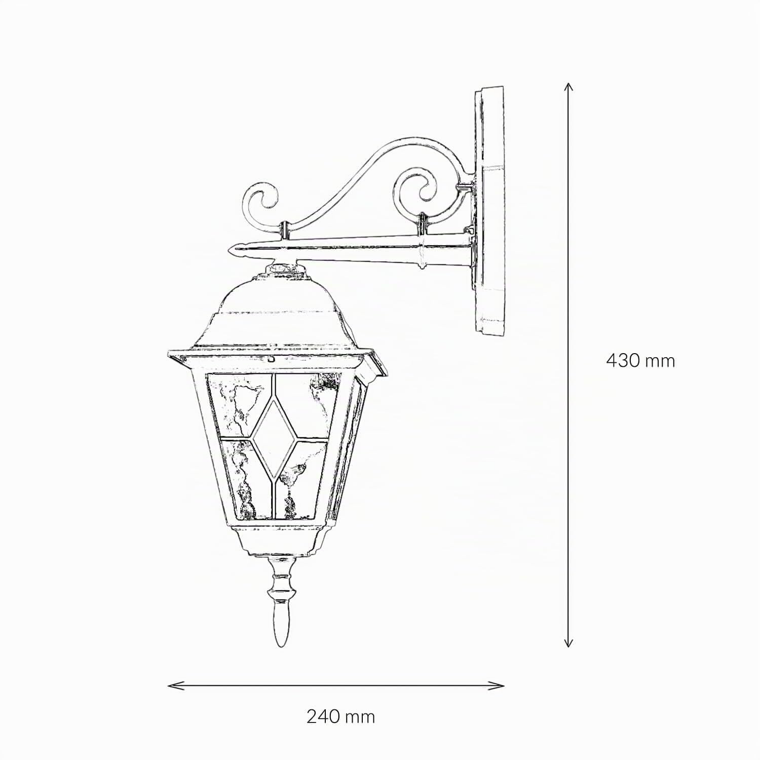 Licht-Erlebnisse Lámpara de pared exterior clásica de aluminio dorado Aplique Farol de cristal antiguo Estilo Tiffany E27 Iluminación exterior Jardín Balcón