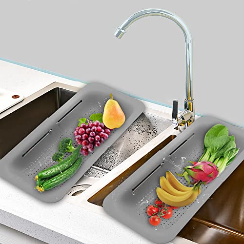 Over The Sink Colander, Sink Strainer Basket Extendable Over The Sink Colander Adjustable Kitchen Sink Strainer For Kitchen (Grey) #TOP4