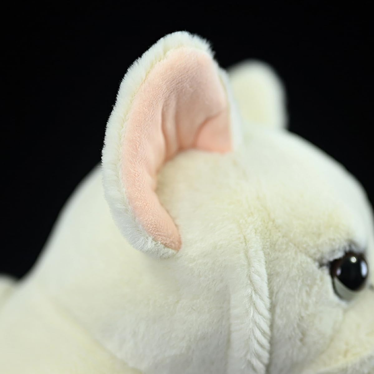 French Bulldog Stuffed Animal - 9.1'' Realistic White Dog Plush, Cute Soft Stuffed Sitting Puppy Plushie Pillow Doll