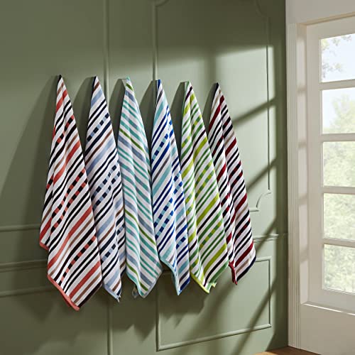 Superior Cotton Stitch Stripe Textured (Set Of 2) Beach Towel - Morning Blue #TOP5