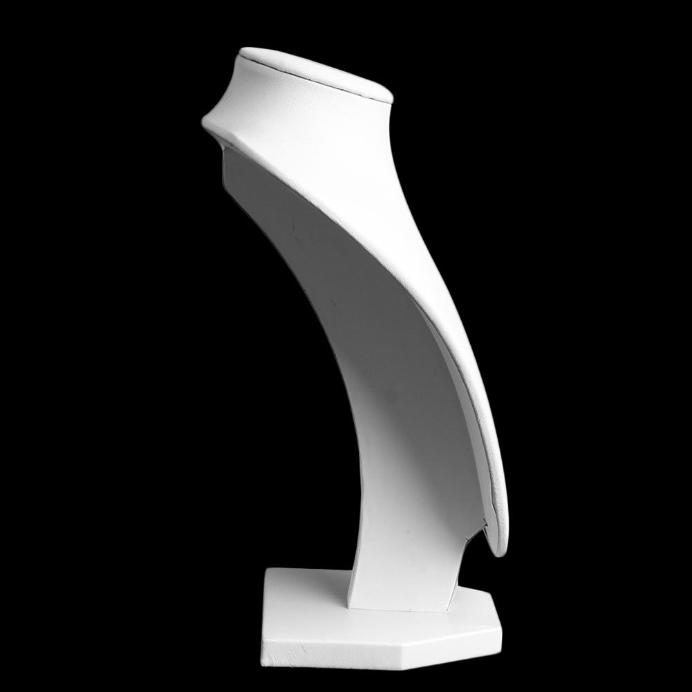 Manichino in finta pelle, per collana e collana, supporto per busto