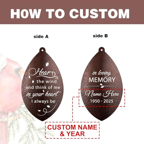 Image of ASTARIN Sympathy Wind Chimes Custom, Personalized Dragonfly Wind Chimes Sympathy Gifts for Remembrance, Bereavement Gifts for Men in Memory Wind Chime, 36 inch Windchime(Produced in Texas)
