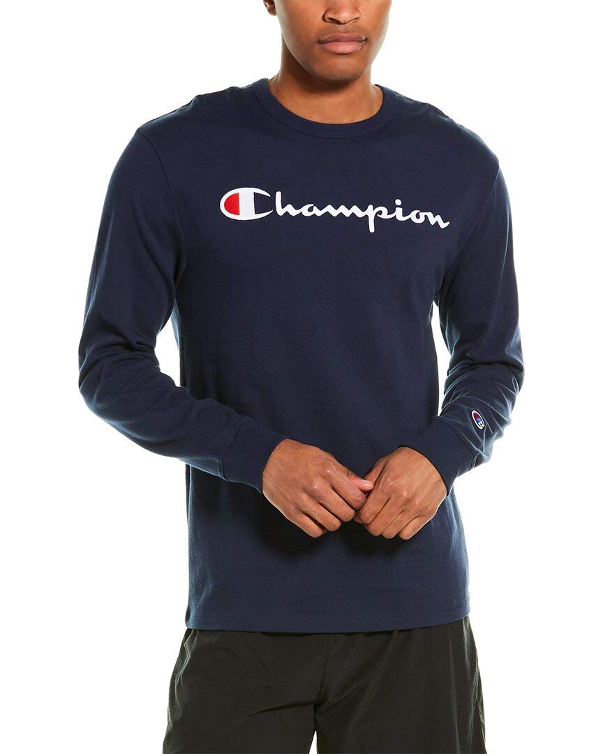 Mens Shirts Champion Heritage Long Sleeve Tee With Gold Script