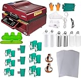 INTSUPERMAI Heat Press Multi-Function 3D Sublimation Machine Kit 2800W 3D Mugs Vacuum Sublimation Heat Press Machine for Christmas Decoration Sublimation Craft