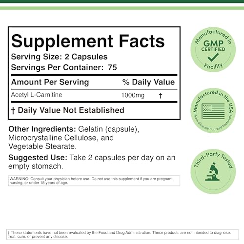 Double Wood Supplements DWALCAR Acetyl L Carnitine Supplement