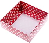 Rot gepunktet Acetat Schachteln, 8x8x3cm