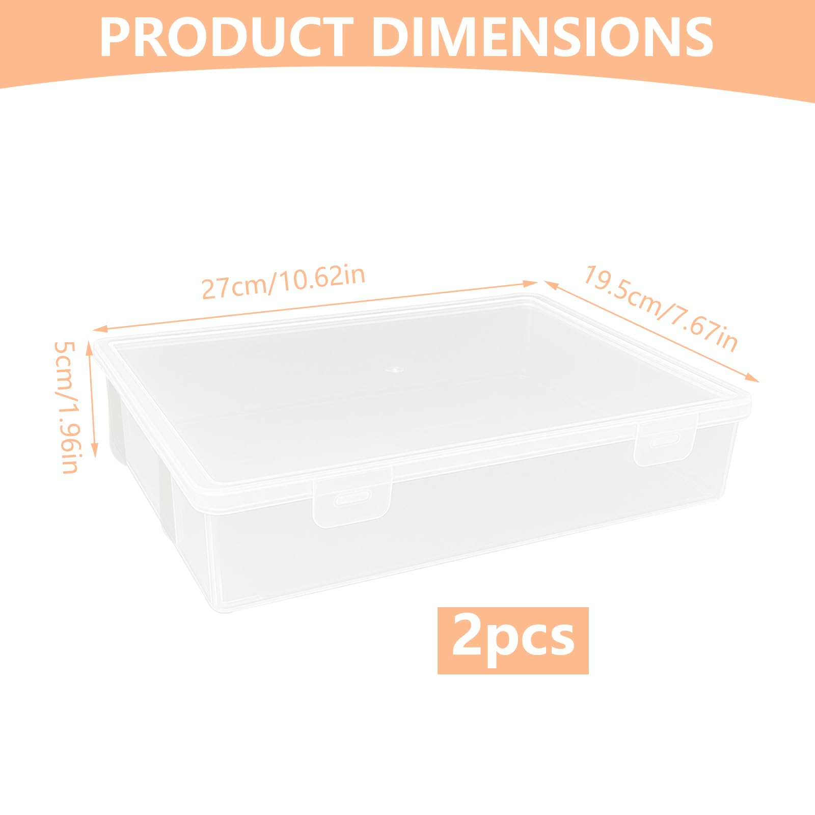 2 pezzi Scatola Porta Documenti con Coperchio,B5 Scatole Plastica con Coperchio,Impilabili,per Organizzare Documenti,Materiale Artistico,Materiale per il Bricolage(27x19.5x5cm)