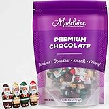 Madelaine Solid Premium Dark Chocolate Mini Santas - Christmas Candy, Holiday Treats - Individually Wrapped In Italian Foil Featuring Assorted Holiday Designs (1/2 LB)